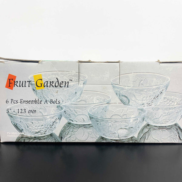 KIG 'Fruit Garden' embossed fruit dessert bowls - Set of 6