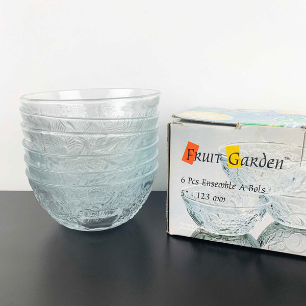 KIG 'Fruit Garden' embossed fruit dessert bowls - Set of 6