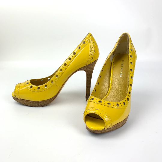 Yellow peep toe shoes Clearance