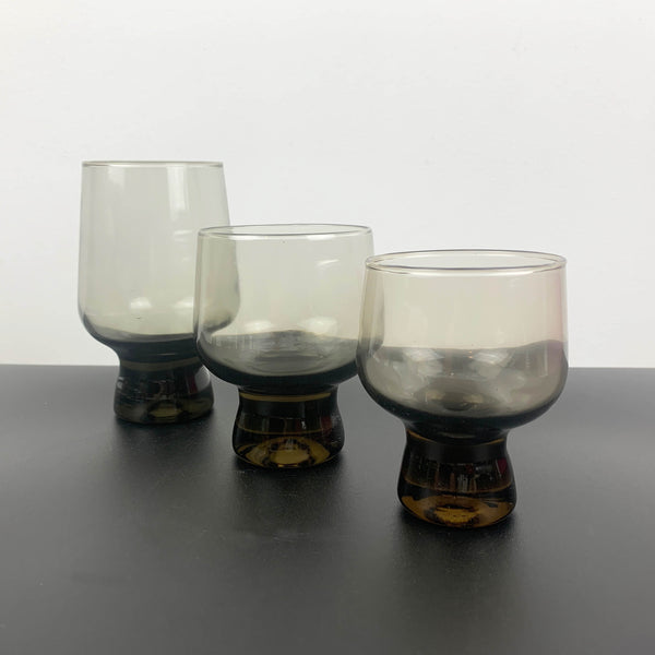 Crown Crystal NZ (Kauru Glass) 'Chimera' smoky glass tumbler - Set of 6