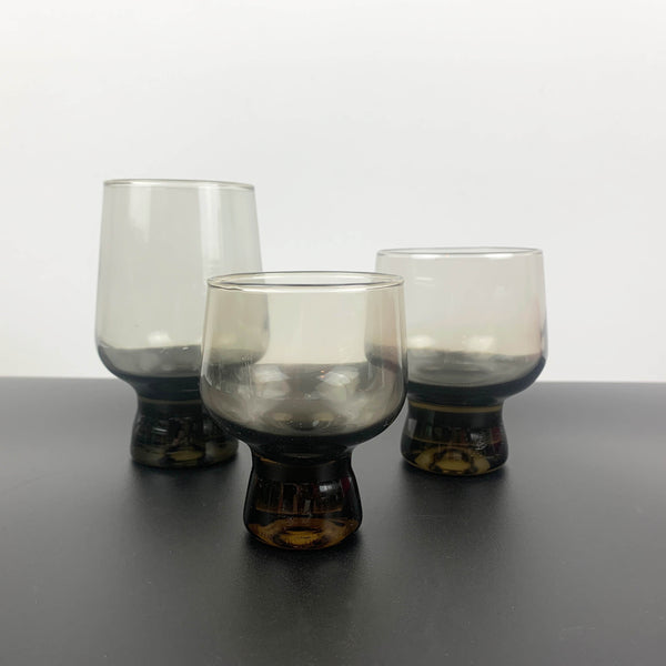 Crown Crystal NZ (Kauru Glass) 'Chimera' smoky glass tumbler - Set of 6