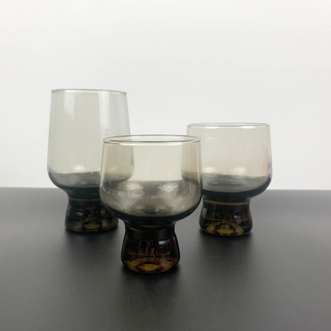 Crown Crystal NZ (Kauru Glass) 'Chimera' smoky glass tumbler - Set of 6