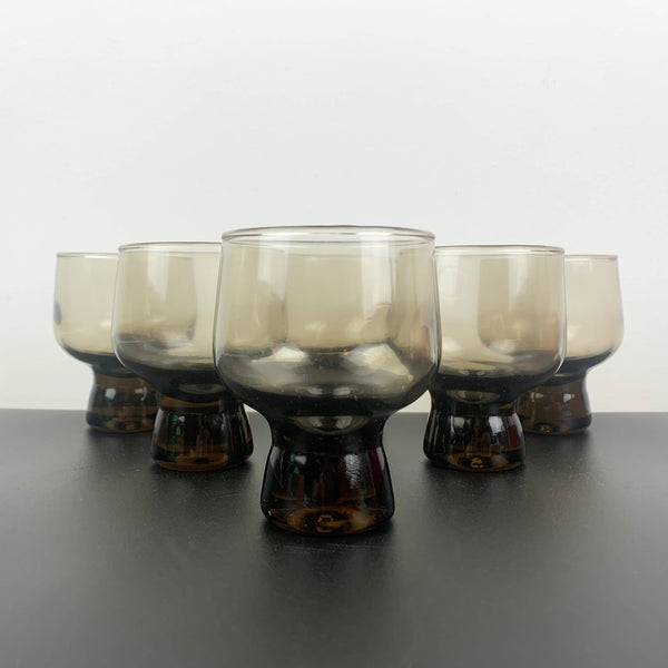 Crown Crystal NZ (Kauru Glass) 'Chimera' smoky glass tumbler - Set of 6