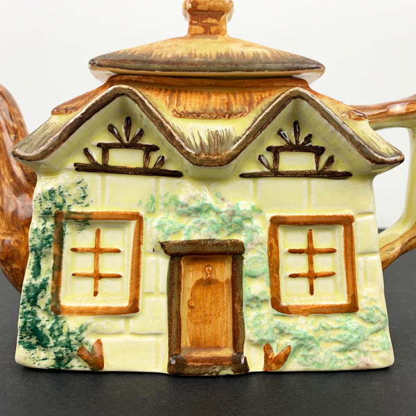 Keele St Pottery hand painted cottage tea pot front door