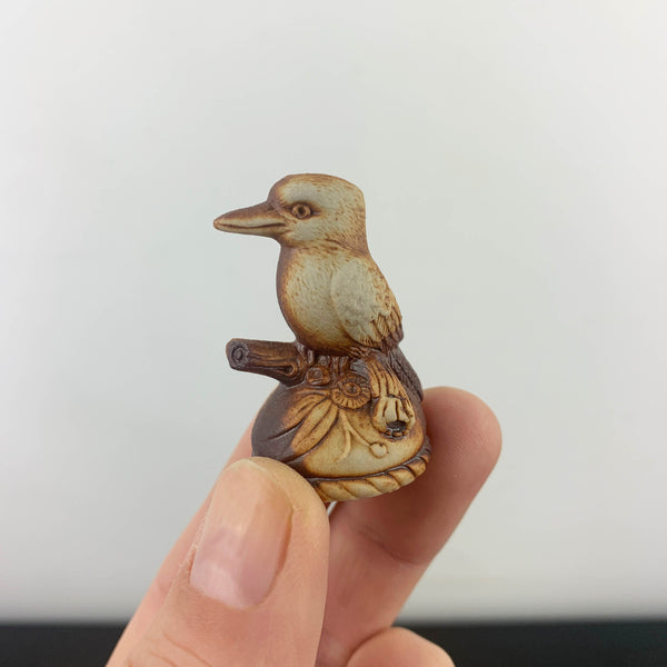Miniature Kookaburra pottery figurine
