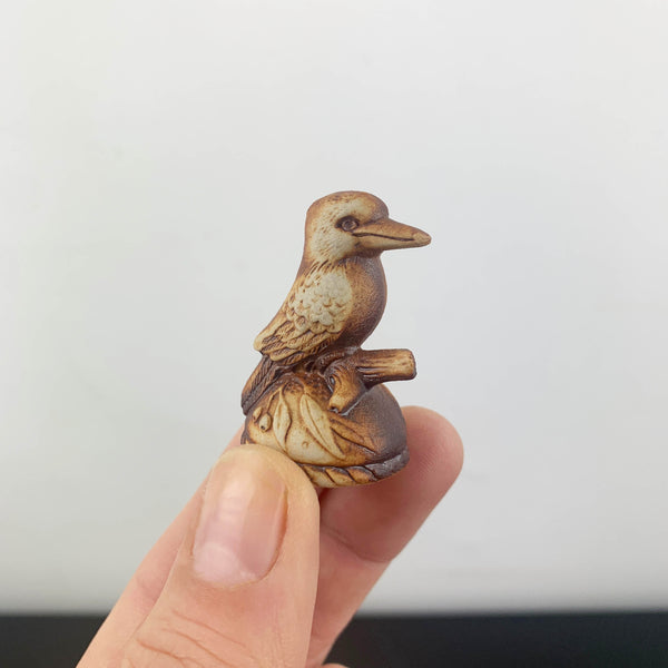 Miniature Kookaburra pottery figurine