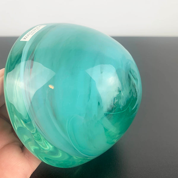 Kosta Boda 'Atoll' turquoise tea light holder by Anna Ehrner