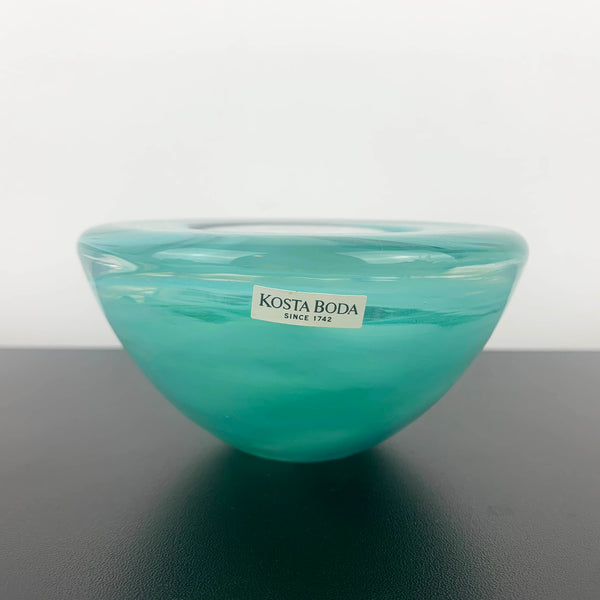 Kosta Boda 'Atoll' turquoise tea light holder by Anna Ehrner