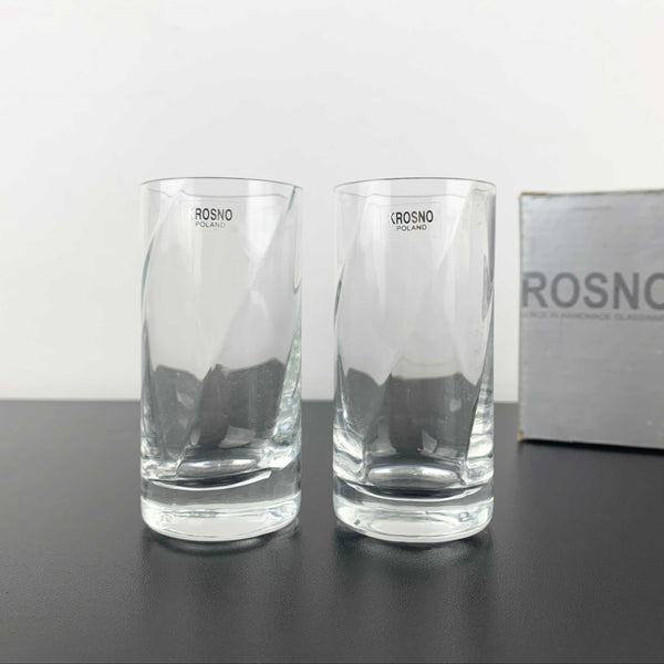 Krosno swirl glass twin vase set in original box - Set of 2
