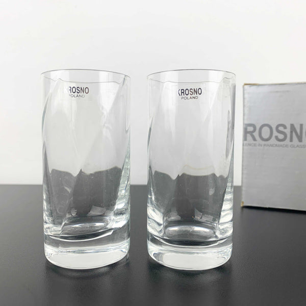 Krosno swirl glass twin vase set in original box - Set of 2