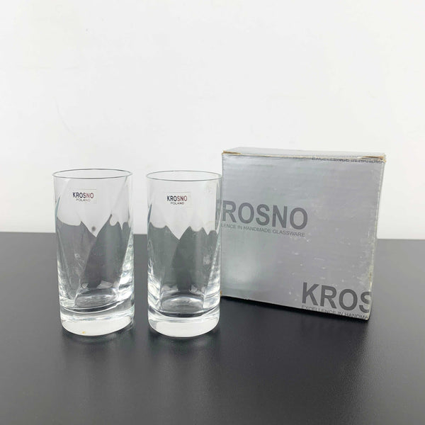 Krosno swirl glass twin vase set in original box - Set of 2