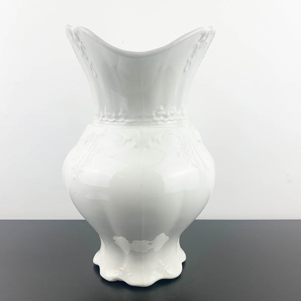 Large embossed ceramic wash jug