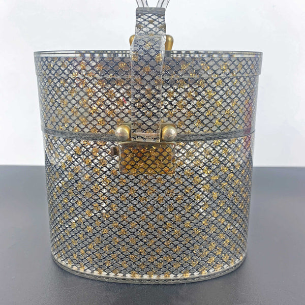 Rare 1950's 'Stardust' double compartment lucite handbag by Wilardy, New York