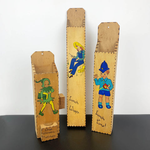 Rare hand painted kitchen storage boxes by Jean King Novelties