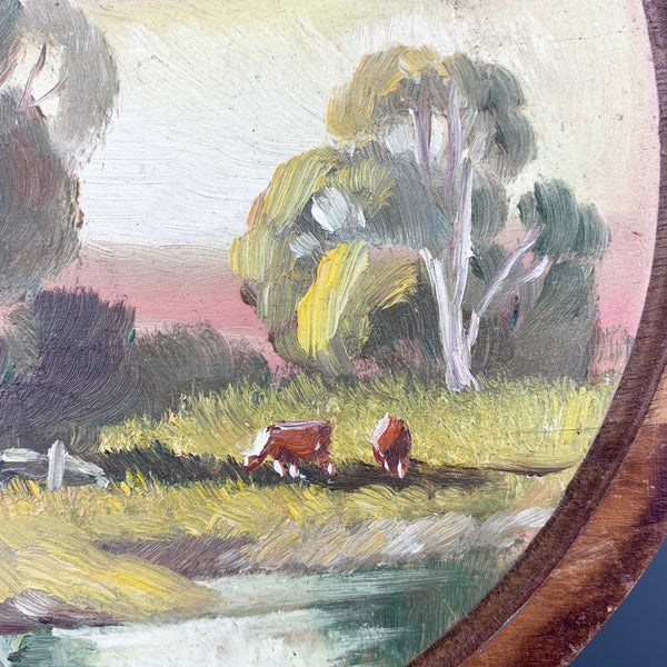 Mabel Hawkins original painting on timber panel c.1950's