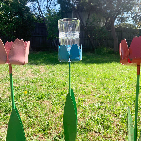 Rainsfords 'Metal Petals' outdoor flower stake drink holders - Original box of 6