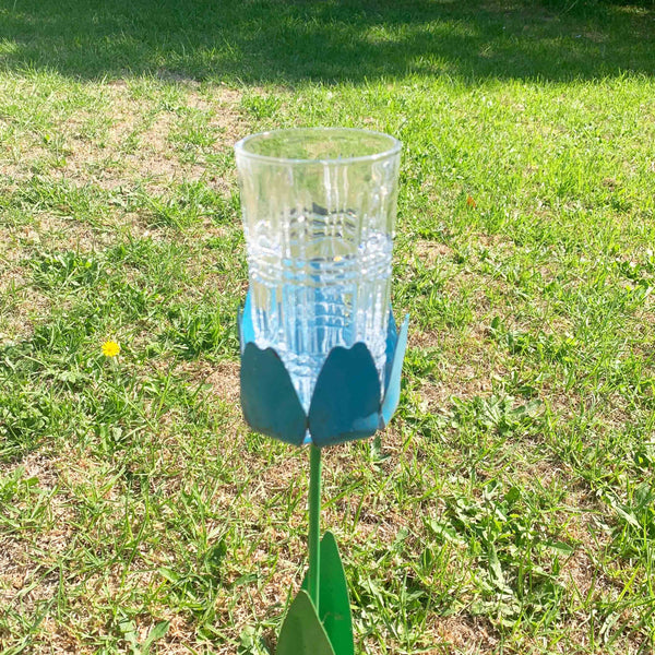 Rainsfords 'Metal Petals' outdoor flower stake drink holders - Original box of 6