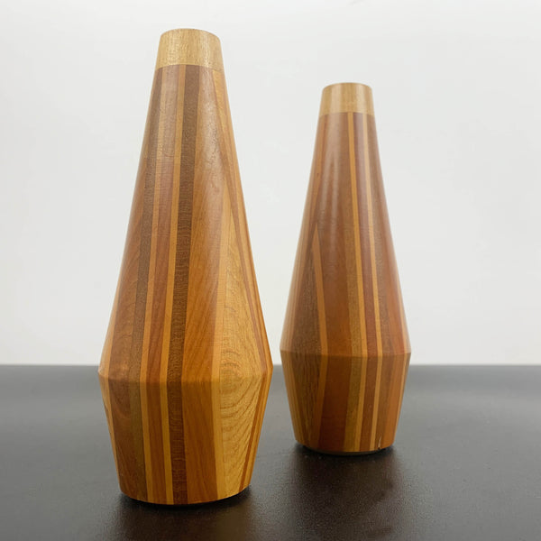 Mid century timber salt and pepper shaker set