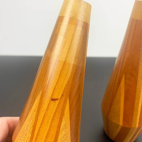 Mid century timber salt and pepper shaker set