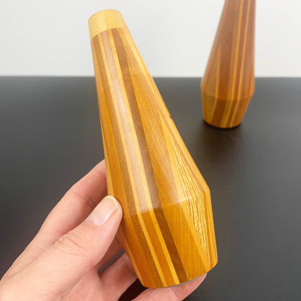 Mid century timber salt and pepper shaker set