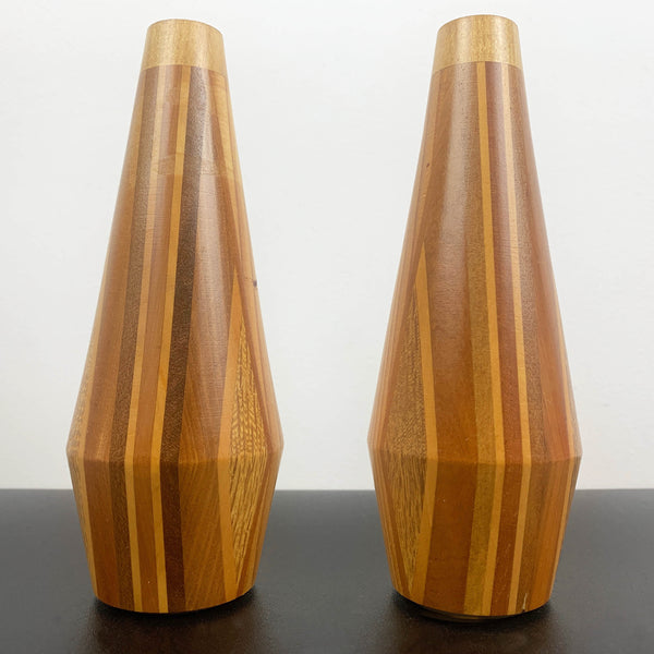 Mid century timber salt and pepper shaker set