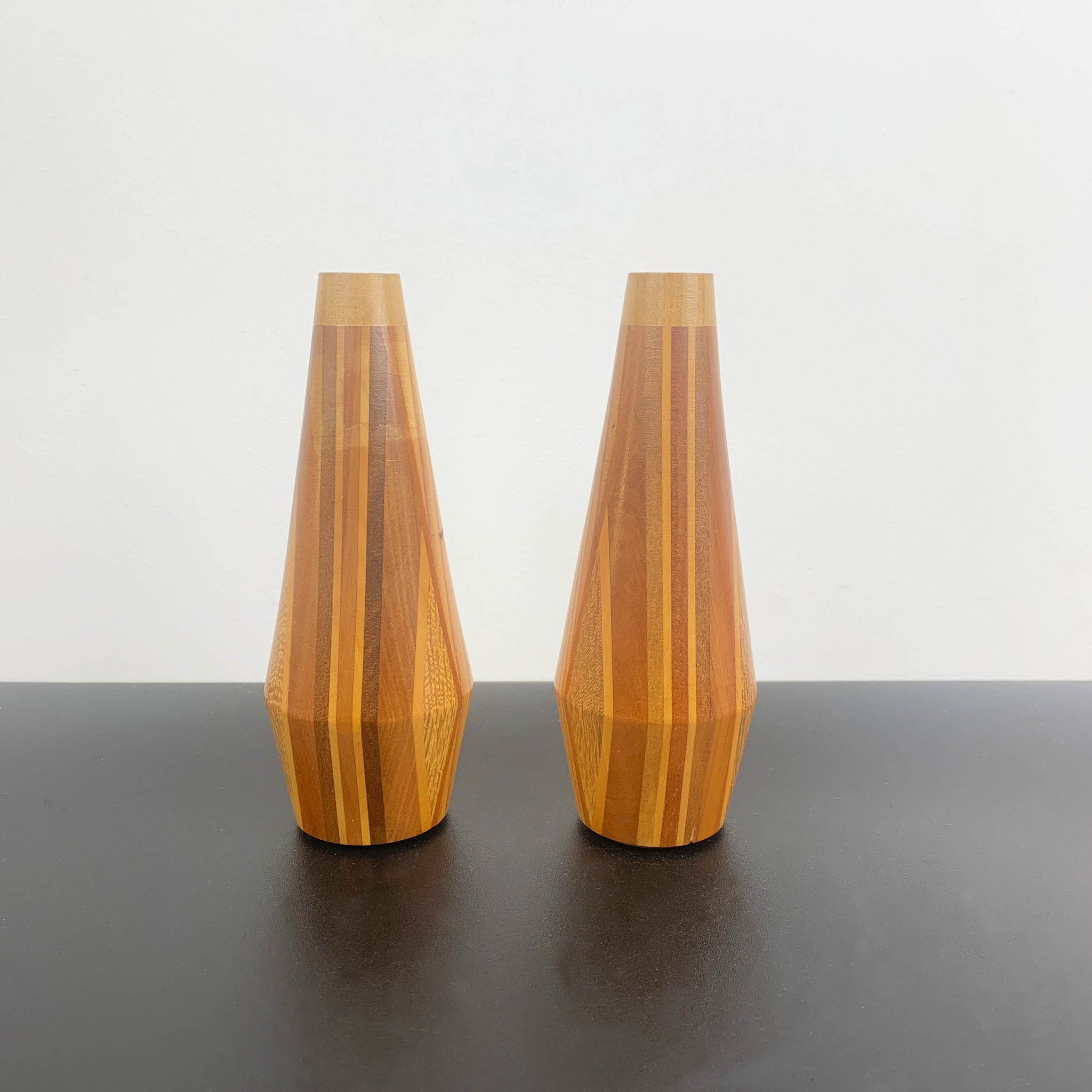 Mid century timber salt and pepper shaker set