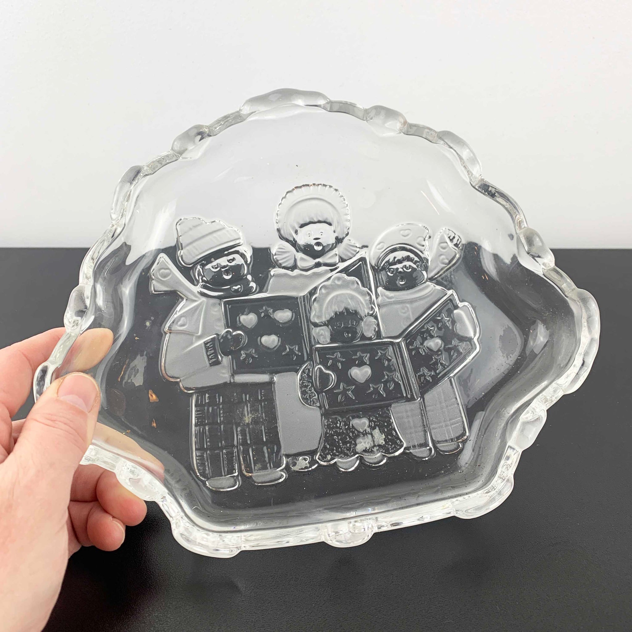 Mikasa crystal Christmas Carol decorative serving dish