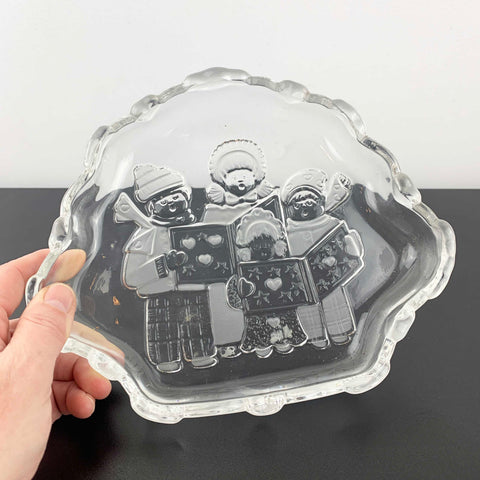 Mikasa crystal Christmas Carol decorative serving dish