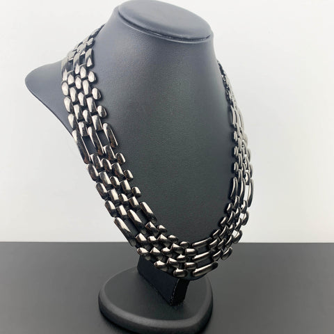 Mimco vintage panther link necklace in gunmetal