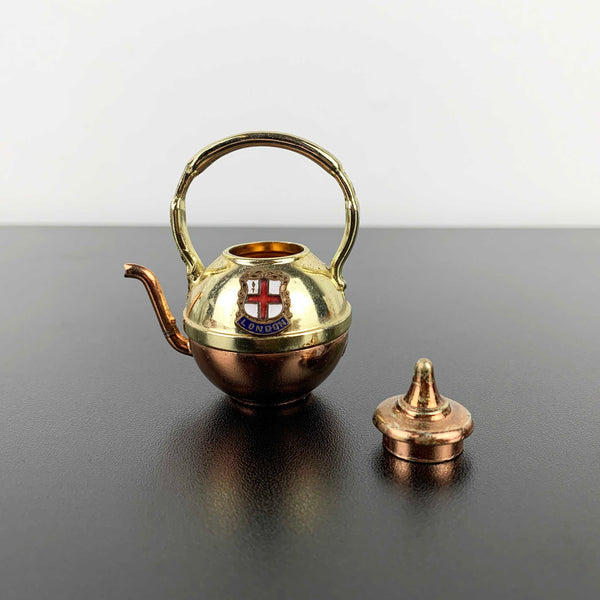 Miniature London souvenir brass teapot