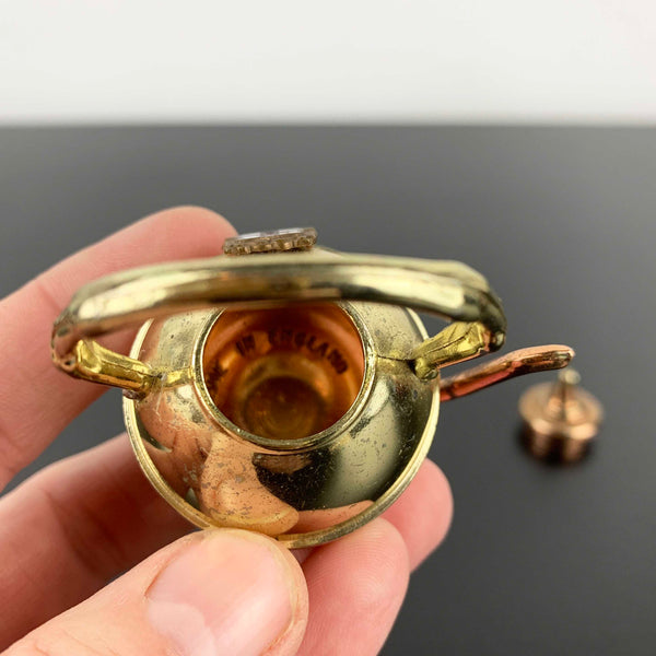 Miniature London souvenir brass teapot