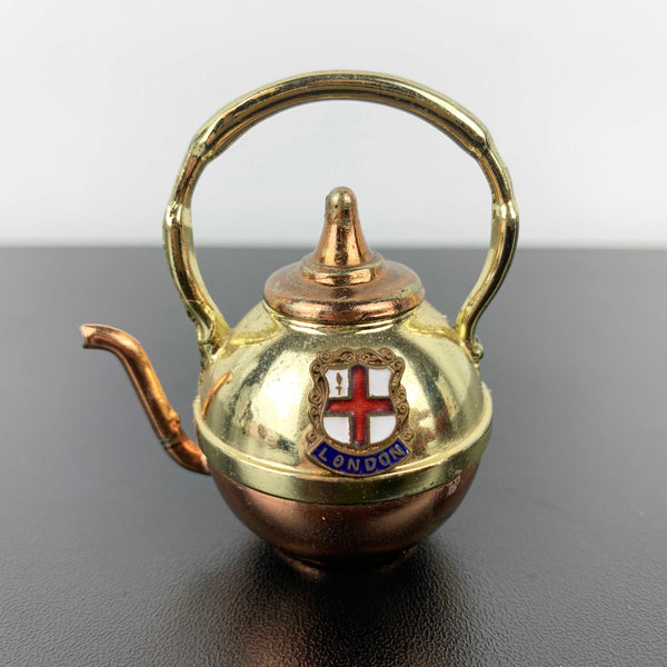 Miniature London souvenir brass teapot