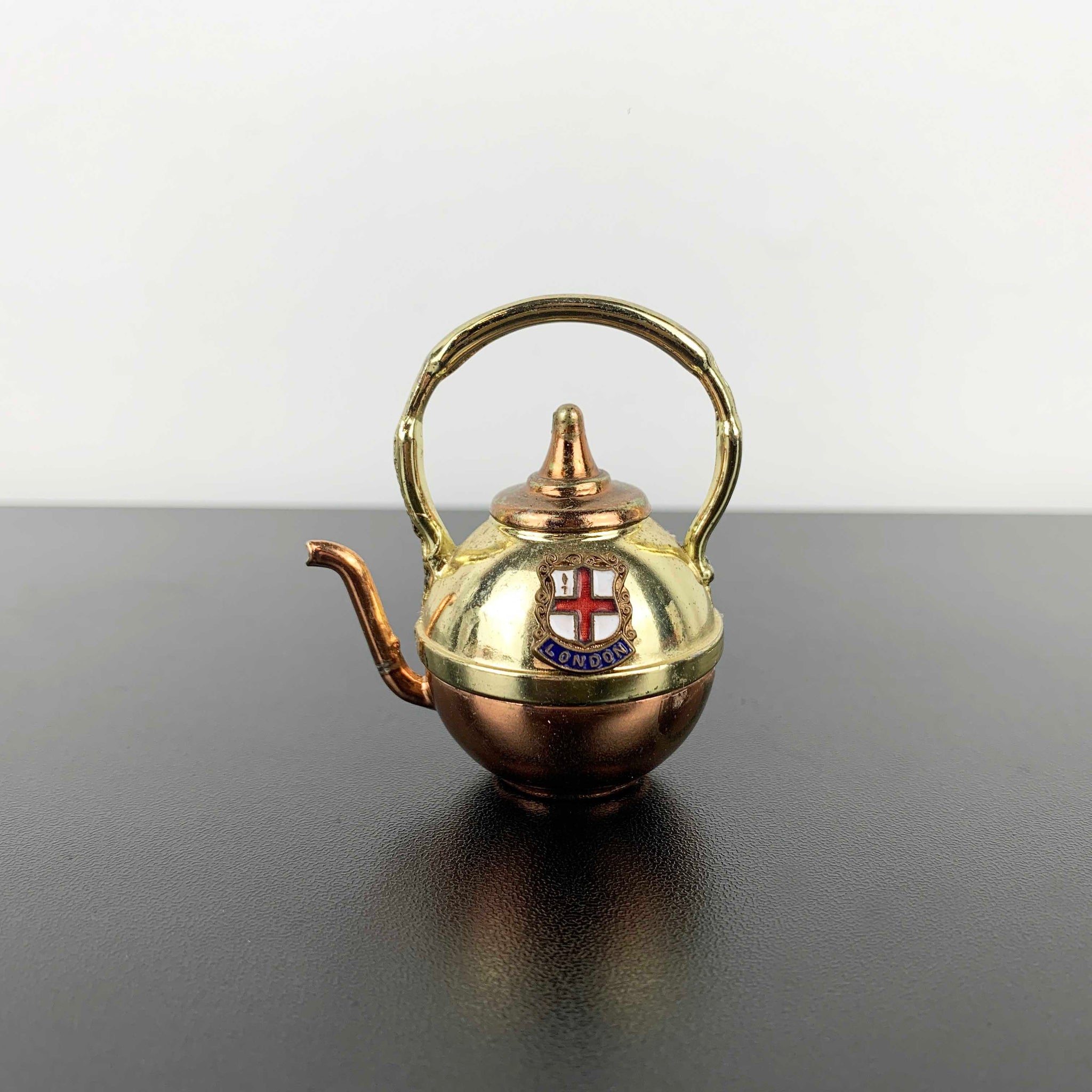 Miniature London souvenir brass teapot