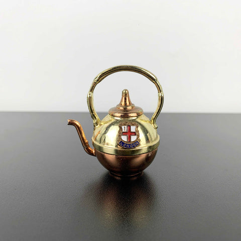 Miniature London souvenir brass teapot