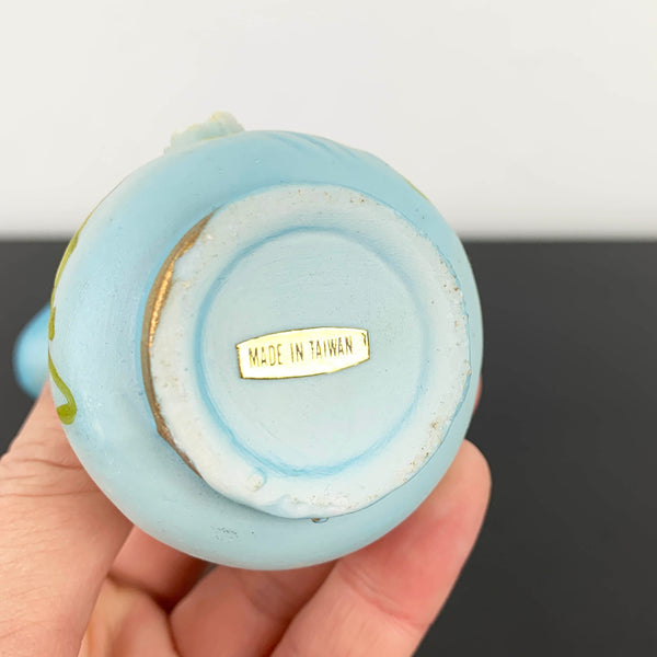 Miniature Victorian style jug ornament with applied floral decoration