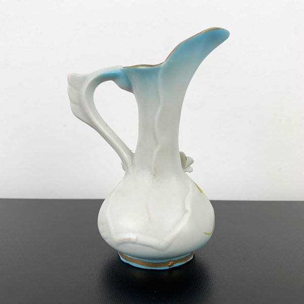 Miniature Victorian style jug ornament with applied floral decoration