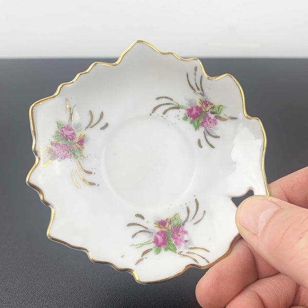 Rose tea cup and saucer collectible miniature