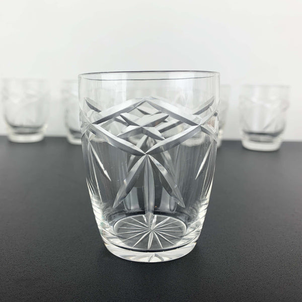 Small cut crystal aperitif and dessert wine glasses - Set of 6