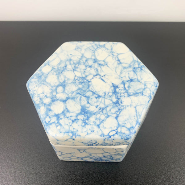 Have You Met Miss Jones (Jones and Co) blue marble ceramic hexagon trinket box