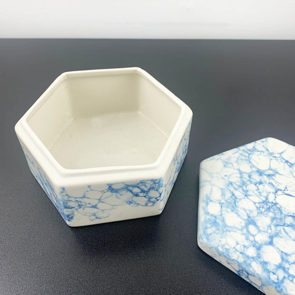 Have You Met Miss Jones (Jones and Co) blue marble ceramic hexagon trinket box