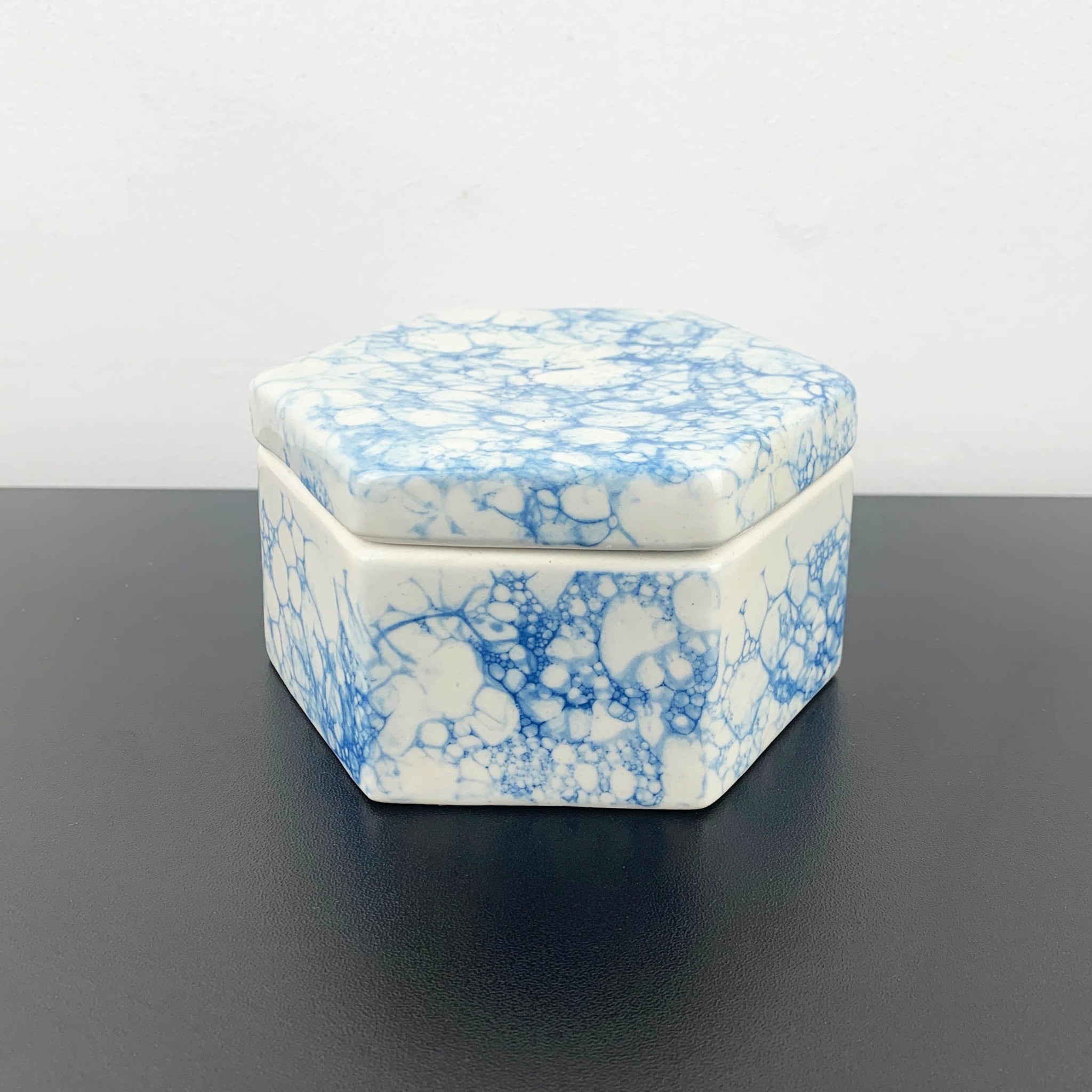 Have You Met Miss Jones (Jones and Co) blue marble ceramic hexagon trinket box