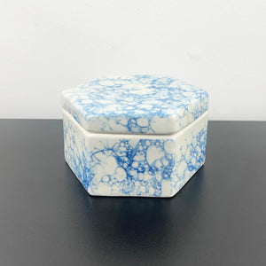 Have You Met Miss Jones (Jones and Co) blue marble ceramic hexagon trinket box