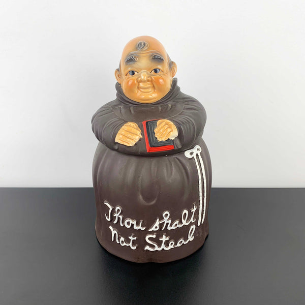 Mid century monk ceramic biscuit barrel/cookie jar