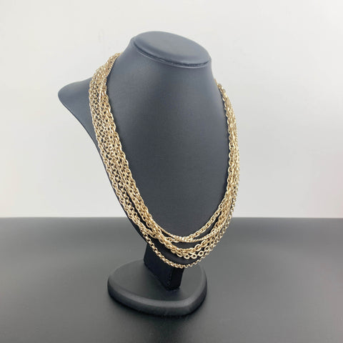 Vintage gold toned multi strand long chain necklace