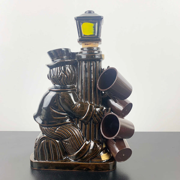 Drunk Man on Lamp Post 'Never on Sunday' Decanter Set