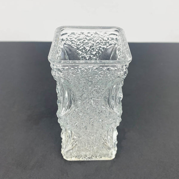 Scandi style vintage ice glass vase