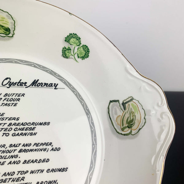 Oyster Mornay 1970's recipe baking dish
