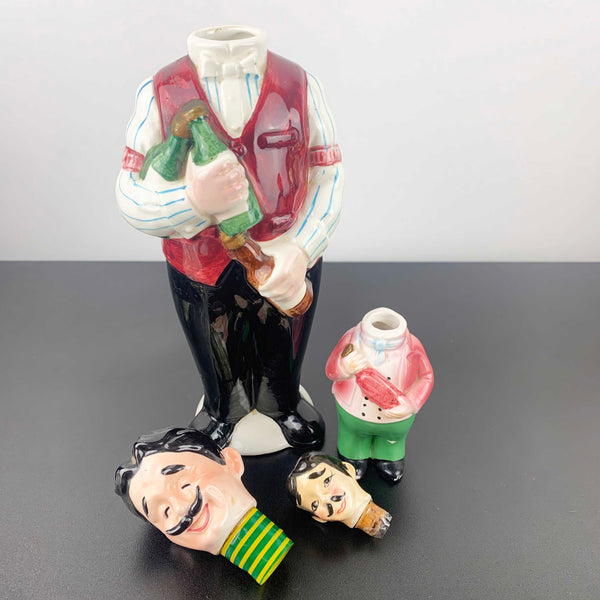 Mid century ceramic Italian waiter decanters - Set of 2