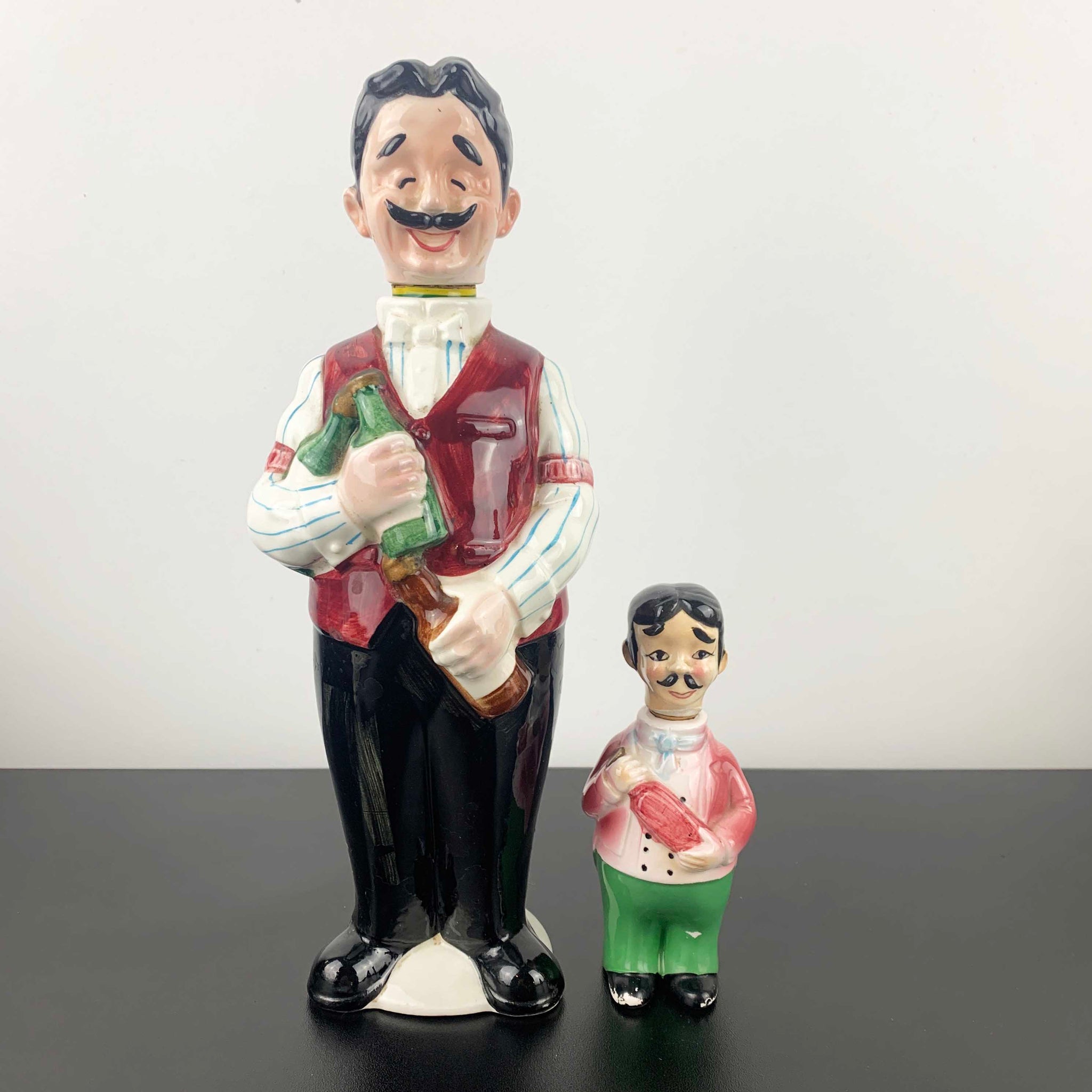 Mid century ceramic Italian waiter decanters - Set of 2