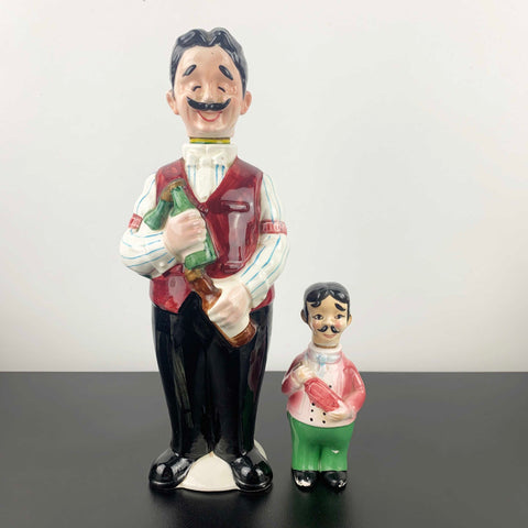 Mid century ceramic Italian waiter decanters - Set of 2